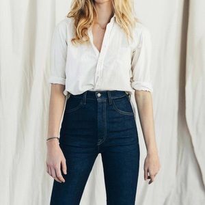 Imogene & Willie Elizabeth High Rise Indigo Jean Raw Hem Ankle Crop Size 25